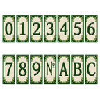 Jacho Green Ceramic House Number Tile Plaque & Frame – 5.5cm x 11cm (2.17" x 4.33")