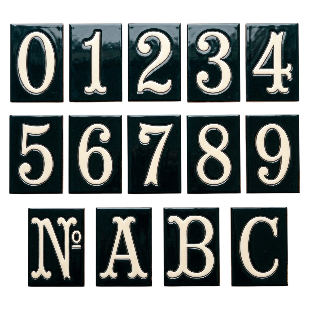 La Costa Black Ceramic House Number Tile Plaque & Frame – 7cm x 10cm (2.76" x 3.94")
