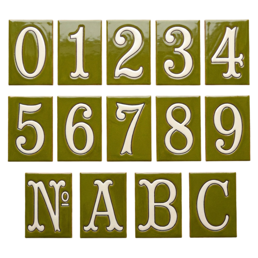 La Costa Olive Ceramic House Number Tile Plaque & Frame – 7cm x 10cm (2.76" x 3.94")
