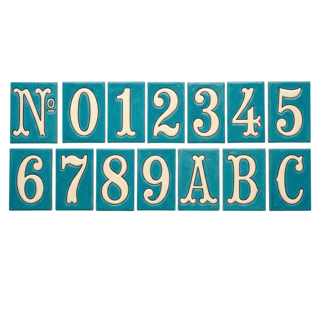 La Costa Blue Ceramic House Number Tile Plaque & Frame – 7cm x 10cm (2.76" x 3.94")