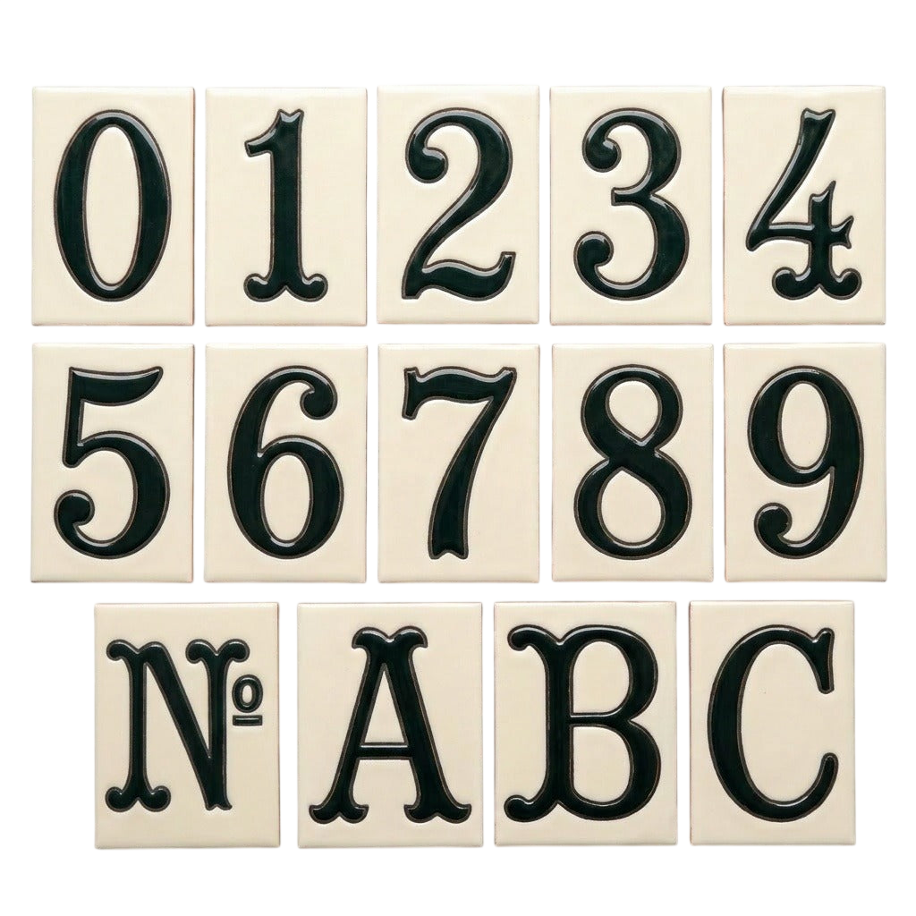 La Costa White Ceramic House Number Tile Plaque & Frame – 7cm x 10cm (2.76" x 3.94")