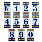 Large Floral Ceramic House Number Tile Plaque & Frame – 5.5cm x 11cm (2.17" x 4.33")