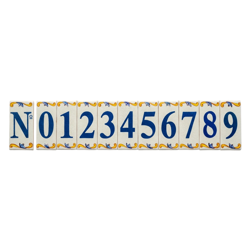 Lisa Croquets Ceramic House Number Tile Plaque & Frame – 5.5cm x 11cm (2.17" x 4.33")