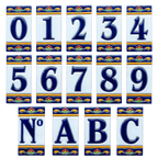 Marbella Ceramic House Number Tile Plaque & Frame – 5.5cm x 11cm (2.17" x 4.33")