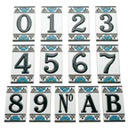 Mexican Ceramic House Number Tile Plaque & Frame – 7.5cm x 15cm (2.95" x 5.91")