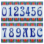Mini Roja Rose Ceramic House Number Tile Plaque & Frame – 3cm x 10cm (1.18" x 3.94")