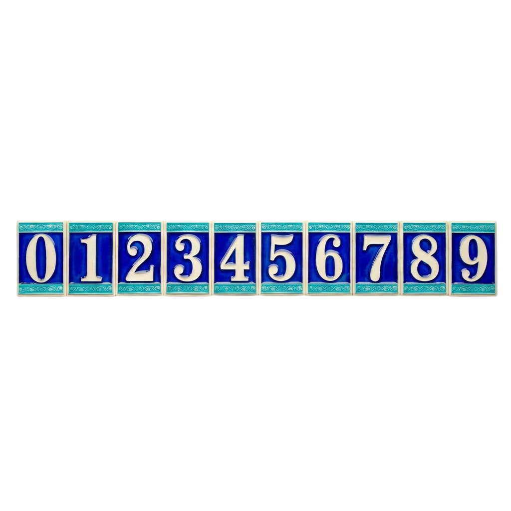 Roman Ceramic House Number Tile Plaque & Frame – 7cm x 11cm (2.76" x 4.33")