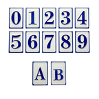 Simplici Blue Ceramic House Number Tile Plaque & Frame – 7cm x 11cm (2.76" x 4.33")